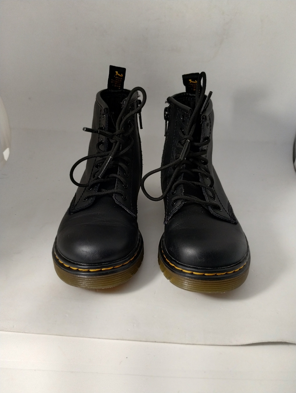 Dr. Doc Martens 15373 Toddler Kids Black Side Zip Leather Size 10 Bouncing Sole - Picture 2 of 8